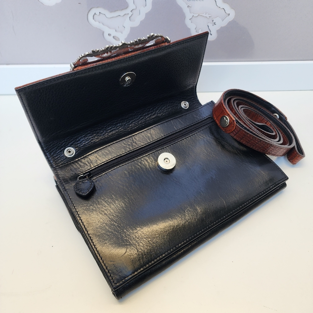 Brighton Vintage Crossbody Bag plus Wallet Snakeskin Leather - Picture 10 of 16